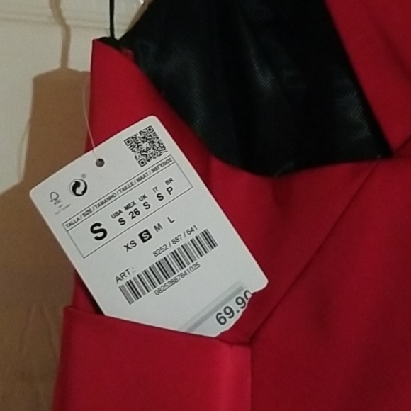 ZARA NEW WOMAN SIZE SMALL RED SATIN MIDI DRESS - Picture 4 of 4